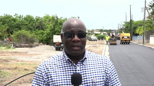 Hon. Alexis Jeffers, Minister of Communication and Works in the Nevis Island Administration at the Shaws Road Rehabilitation Project on June 14, 2017